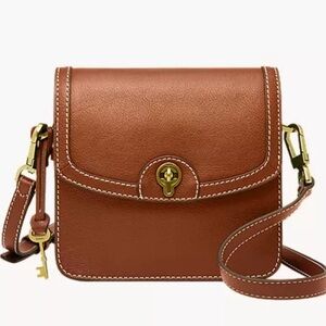 Fossil Ainsley Small Flap Crossbody handbag Medium Brown